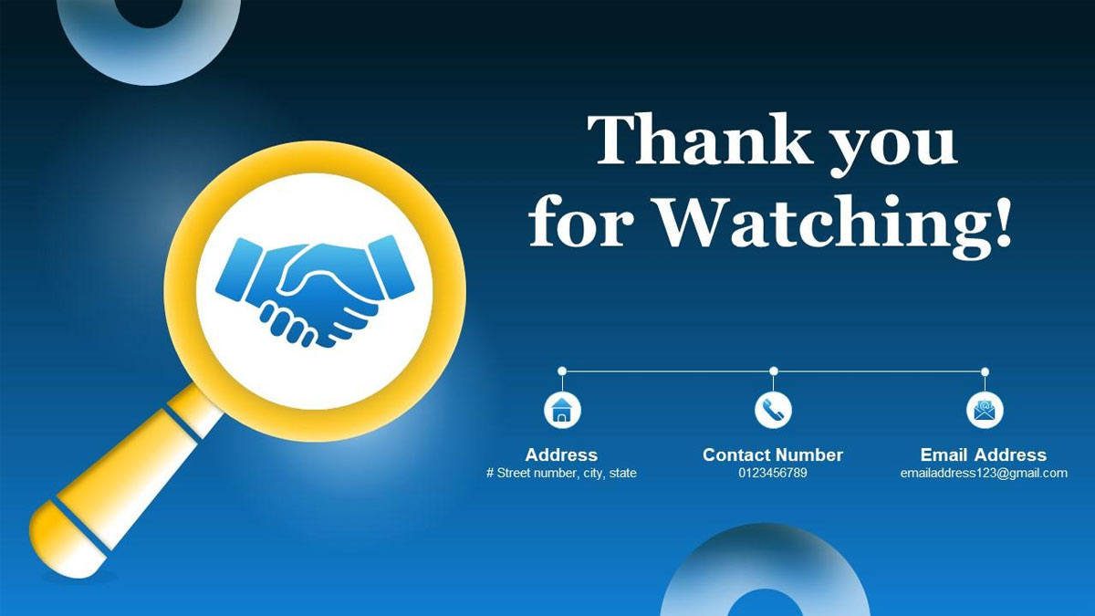 Nền xanh với biểu tượng bắt tay, chữ "Thank you for watching!", độ phân giải 1080x1920, hình ảnh HD thu hút.