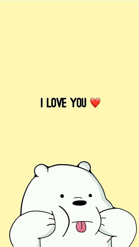 Hình nền gấu dễ thương, thông điệp "I Love You", độ phân giải 800x450, chất lượng HD, hình nền tình yêu.
