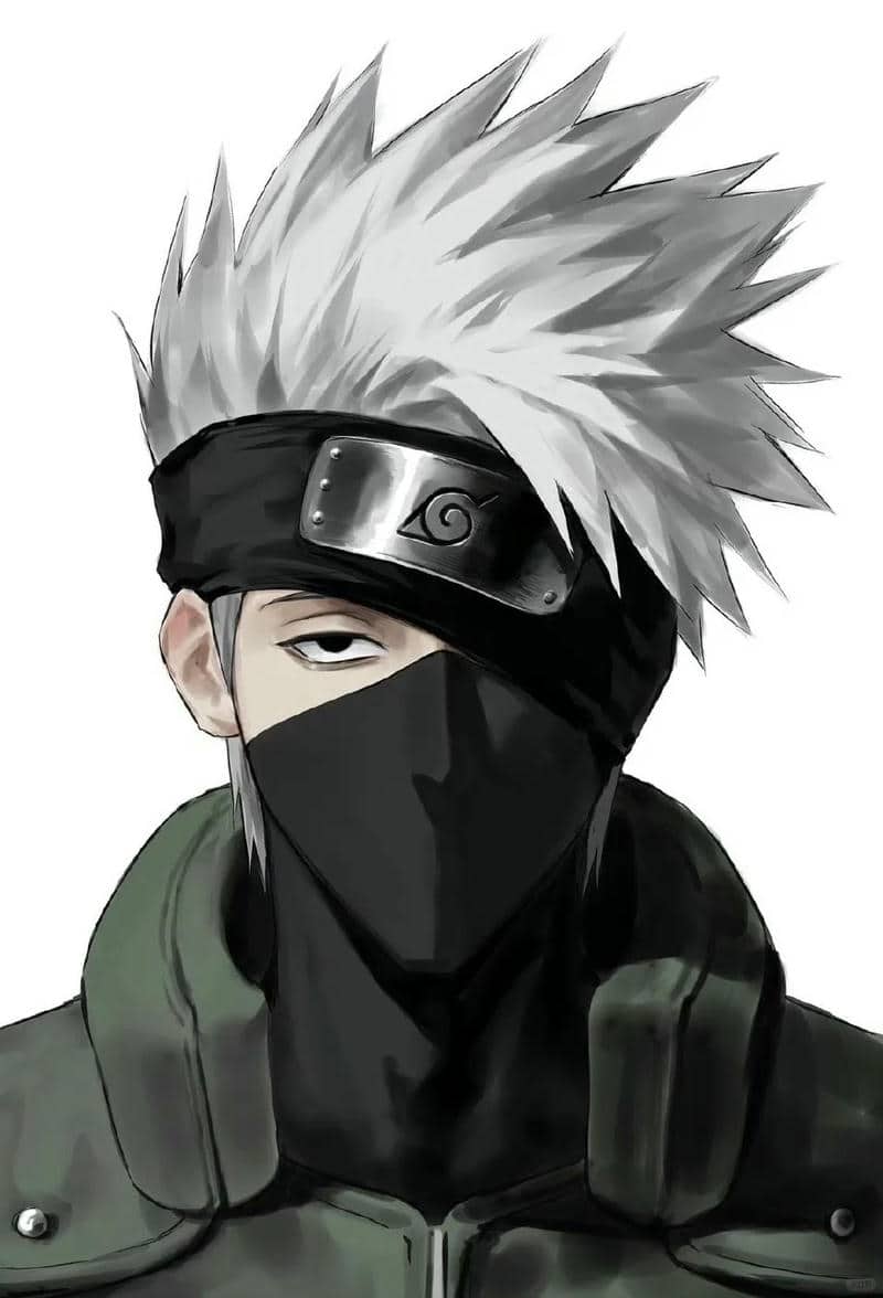 Hình nền anime nhân vật bí ẩn với tóc trắng, băng trán, độ phân giải 1080x1920, chất lượng HD.