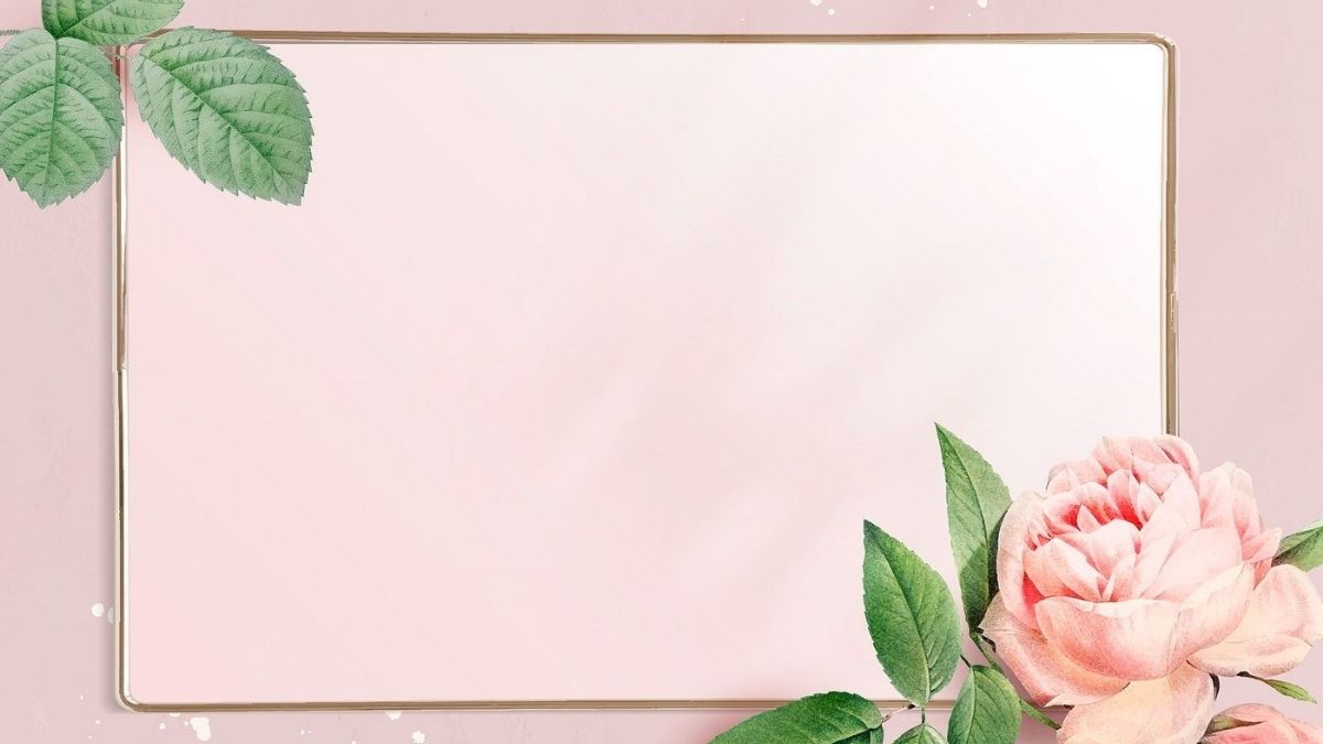 Hình nền hoa hồng pastel với lá xanh, khung viền tinh tế, độ phân giải 675x1200, chất lượng HD, chủ đề thanh lịch.