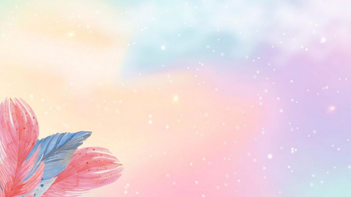 Hình nền màu pastel nhẹ nhàng với lông vũ hồng xanh, độ phân giải 1080x1920, chất lượng HD, phong cách nghệ thuật.