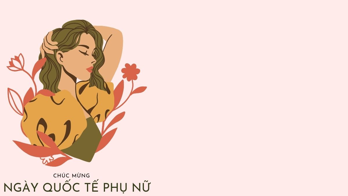 Hình nền Ngày Quốc tế Phụ nữ, minh họa nghệ thuật với hoa, độ phân giải 1080x1920 HD, tôn vinh vẻ đẹp phụ nữ.