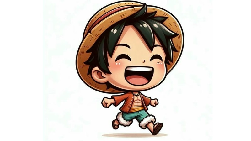 Hình nền anime vui nhộn, nhân vật hoạt hình đội mũ rơm, độ phân giải 1080x1920, chất lượng HD.