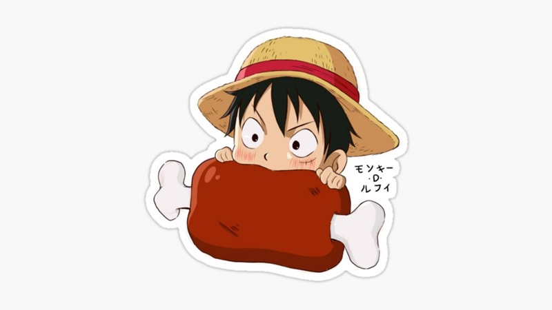 Nhân vật hoạt hình đội mũ rơm ăn thịt, phong cách anime, độ phân giải 450x800, chất lượng HD, hình nền sinh động.