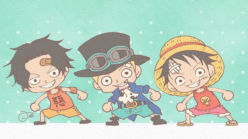 Hình nền anime vui nhộn với ba nhân vật phong cách chibi, độ phân giải 450x800, chất lượng HD.