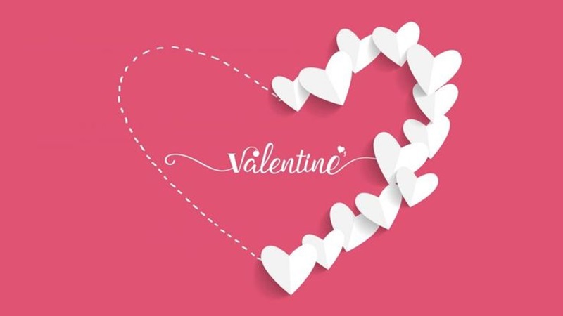Hình nền Valentine trái tim giấy nghệ thuật, màu hồng, độ phân giải 450x800, chất lượng HD, lãng mạn và cuốn hút.
