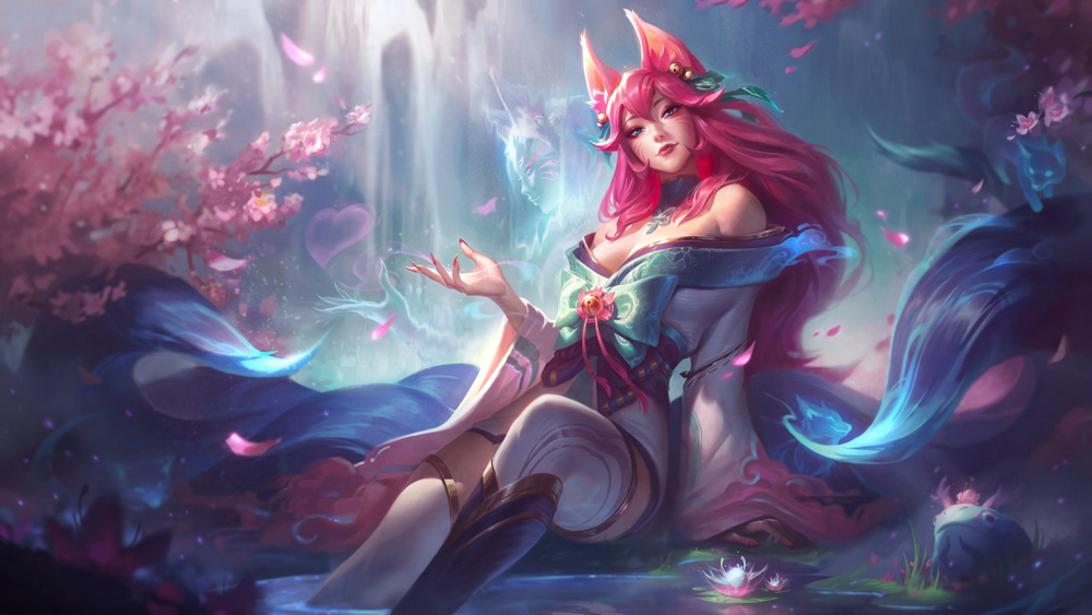 Ảnh nền anime huyền ảo, 1080x1920, chất lượng HD, nhân vật nữ thần tiên, hoa anh đào, phong cảnh mê hoặc.
