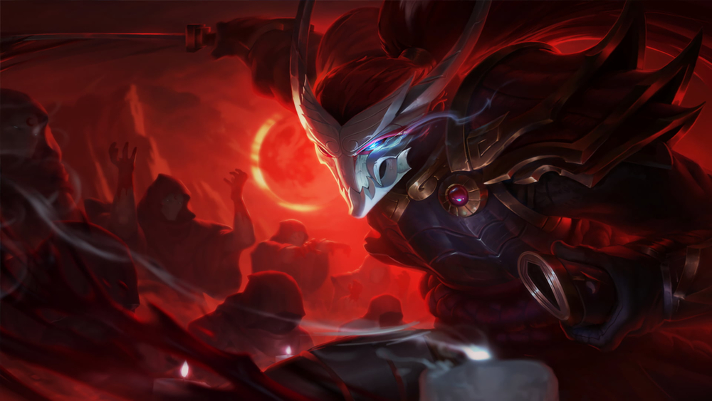 Hình nền chiến binh huyền bí trong ánh trăng đỏ, 4K, chất lượng HD, 1080x1920, chủ đề game viễn tưởng.