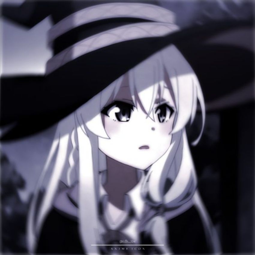 Anime girl với mũ phù thủy, phong cách bí ẩn, hình nền HD 1080x1920, cảm giác huyền bí, hoàn hảo cho fan anime.