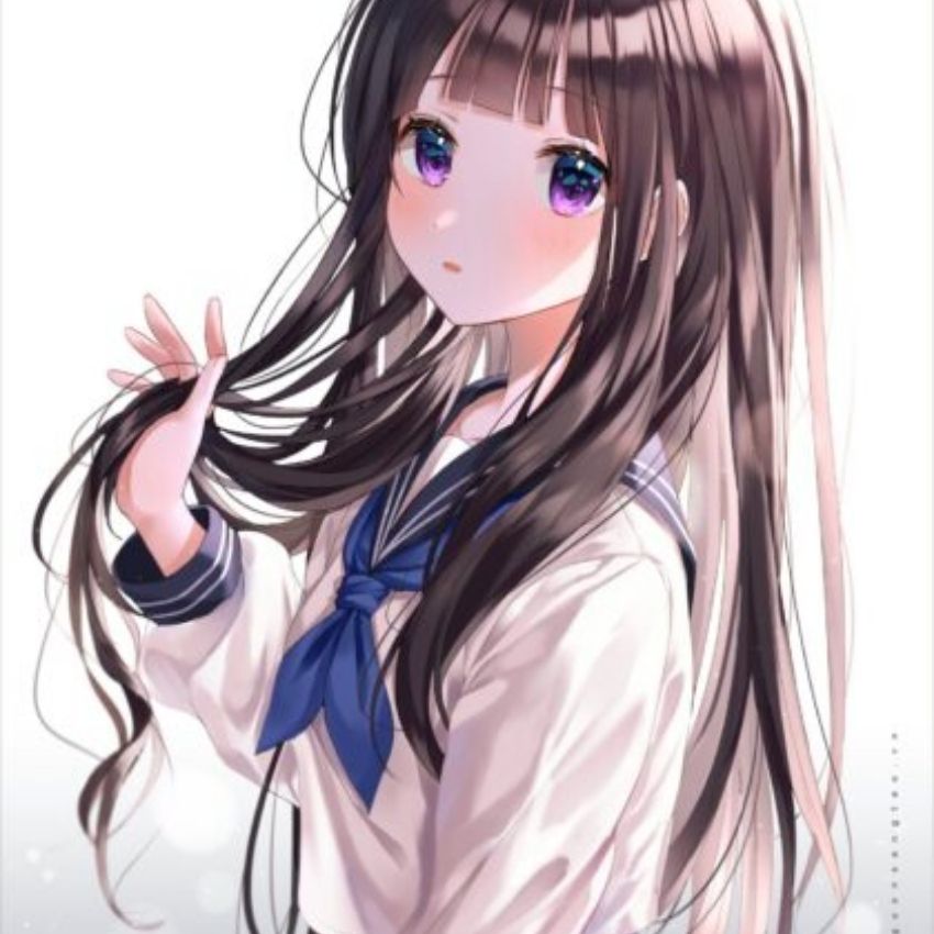 Anime girl with long hair and sailor uniform, HD quality, perfect for wallpapers, 1080x1920 resolution.