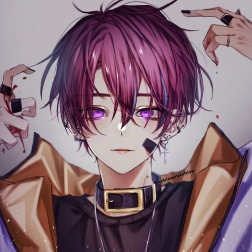 Hình nền anime nghệ thuật với nhân vật tóc tím, 1080x1920, chất lượng HD, phong cách ấn tượng và độc đáo.