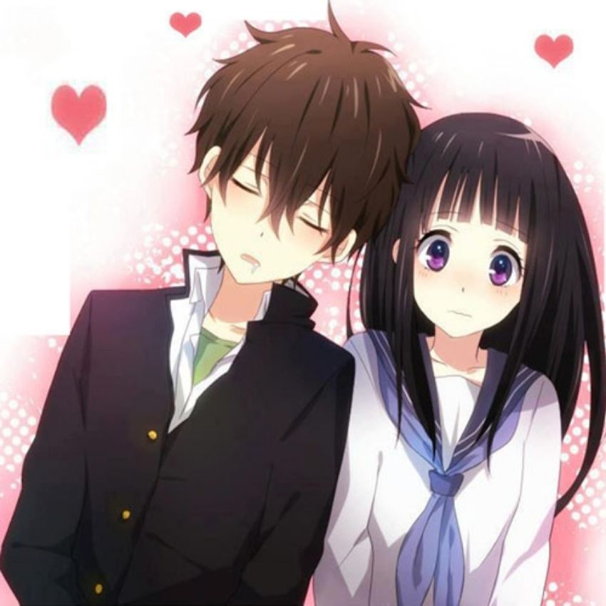 Hình nền anime lãng mạn, hai nhân vật bên nhau, độ phân giải 1080x1920, chất lượng HD, phong cách dễ thương.