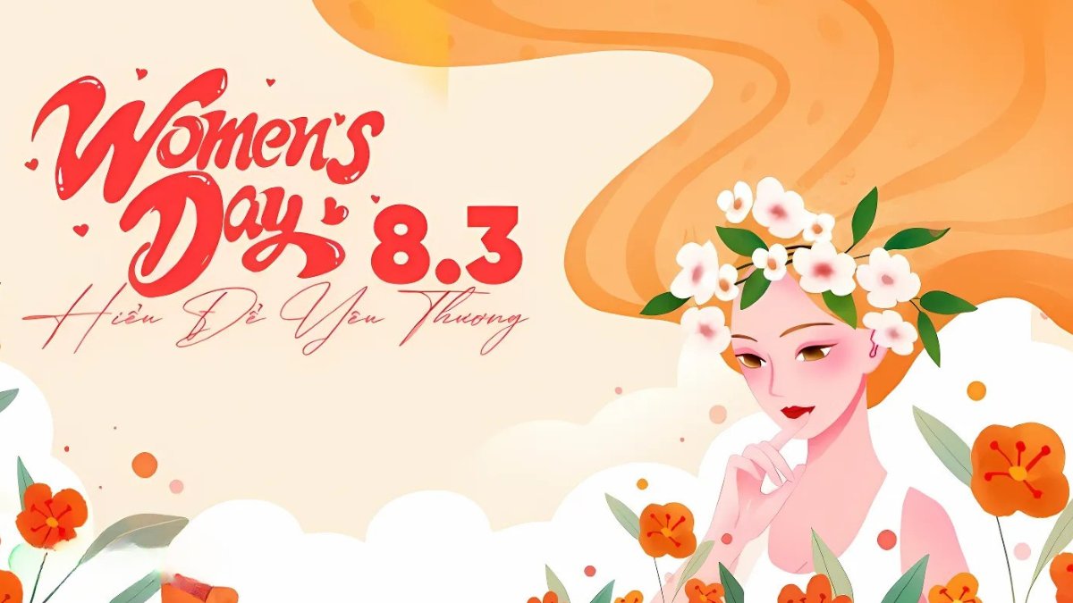 Hình nền Ngày Quốc tế Phụ nữ 8/3, nghệ thuật hoa, độ phân giải 1080x1920, chất lượng HD, phong cách tươi sáng.