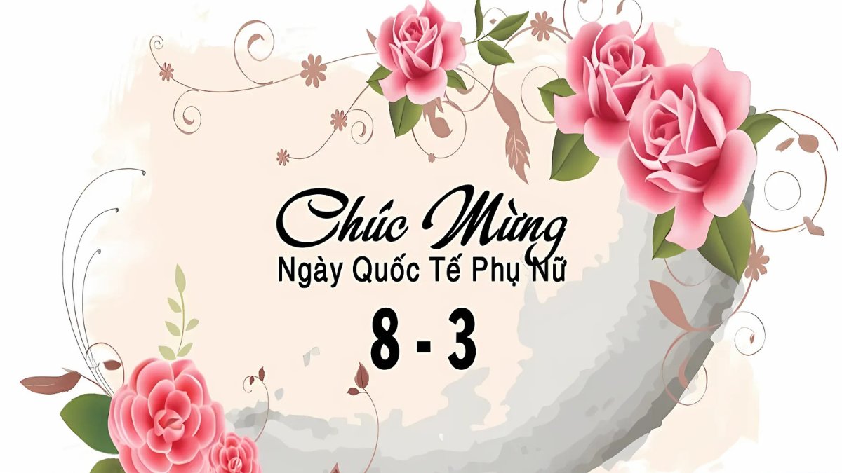 Chúc mừng Ngày Quốc tế Phụ nữ với hoa hồng, nền 1080x1920, HD, thiết kế tinh tế, tôn vinh vẻ đẹp và phụ nữ.