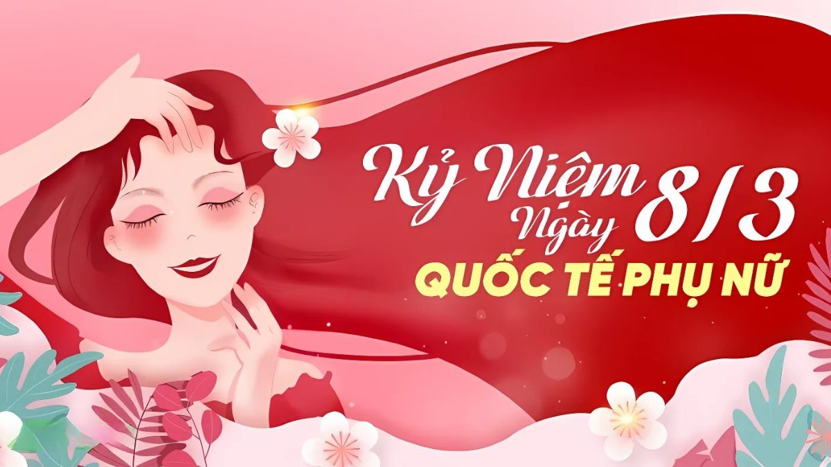 Hình nền kỷ niệm Ngày Quốc tế Phụ nữ 8/3, tông màu hồng đỏ, độ phân giải 1080x1920, chất lượng HD.