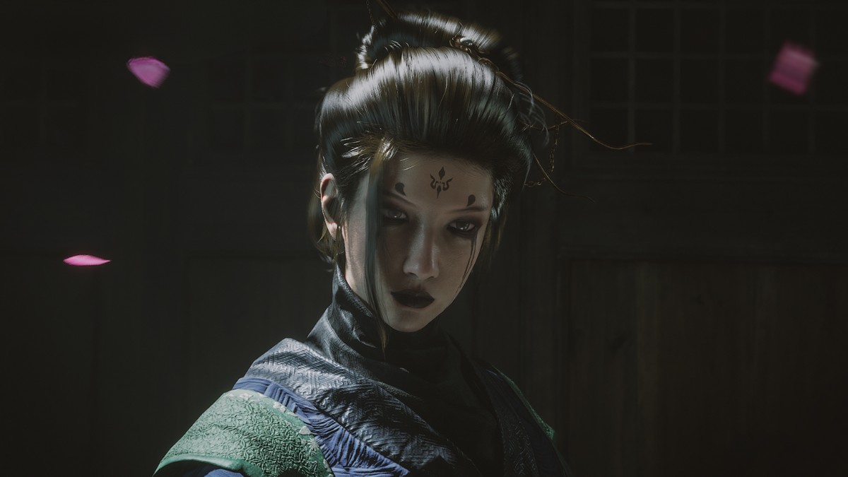 Hình nền nghệ thuật samurai bí ẩn, độ phân giải 1080x1920, chất lượng HD, bối cảnh cổ điển với hoa anh đào.
