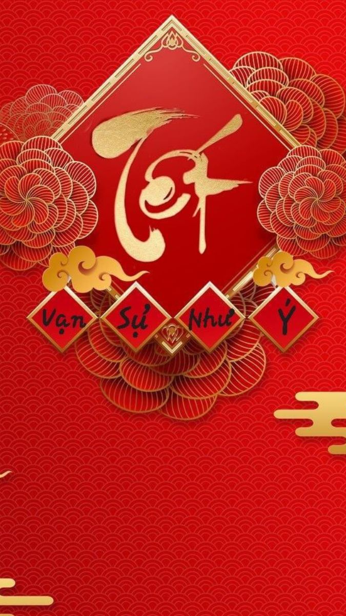 Hình nền Tết đỏ vàng, hoa văn truyền thống, độ phân giải 1080x1920, chất lượng HD, mang lại may mắn và phồn vinh.