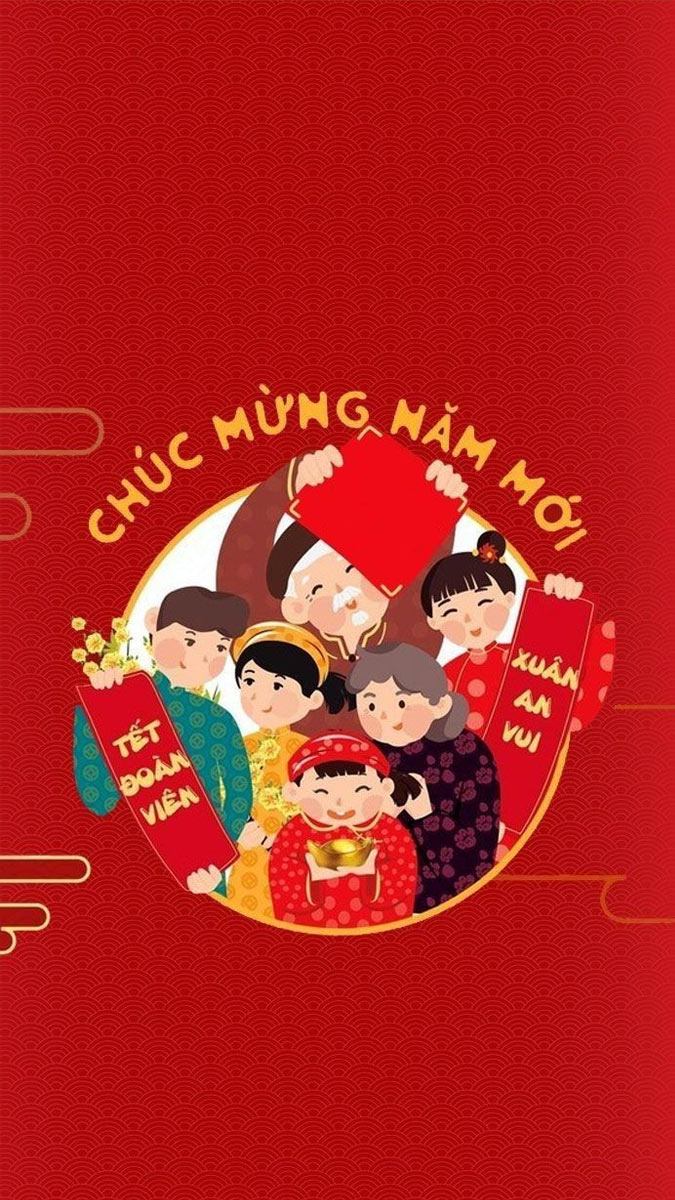 Hình nền Tết đoàn viên, chúc mừng năm mới, 1080x1920, 4K, không khí xuân rộn ràng, hình ảnh chất lượng cao.