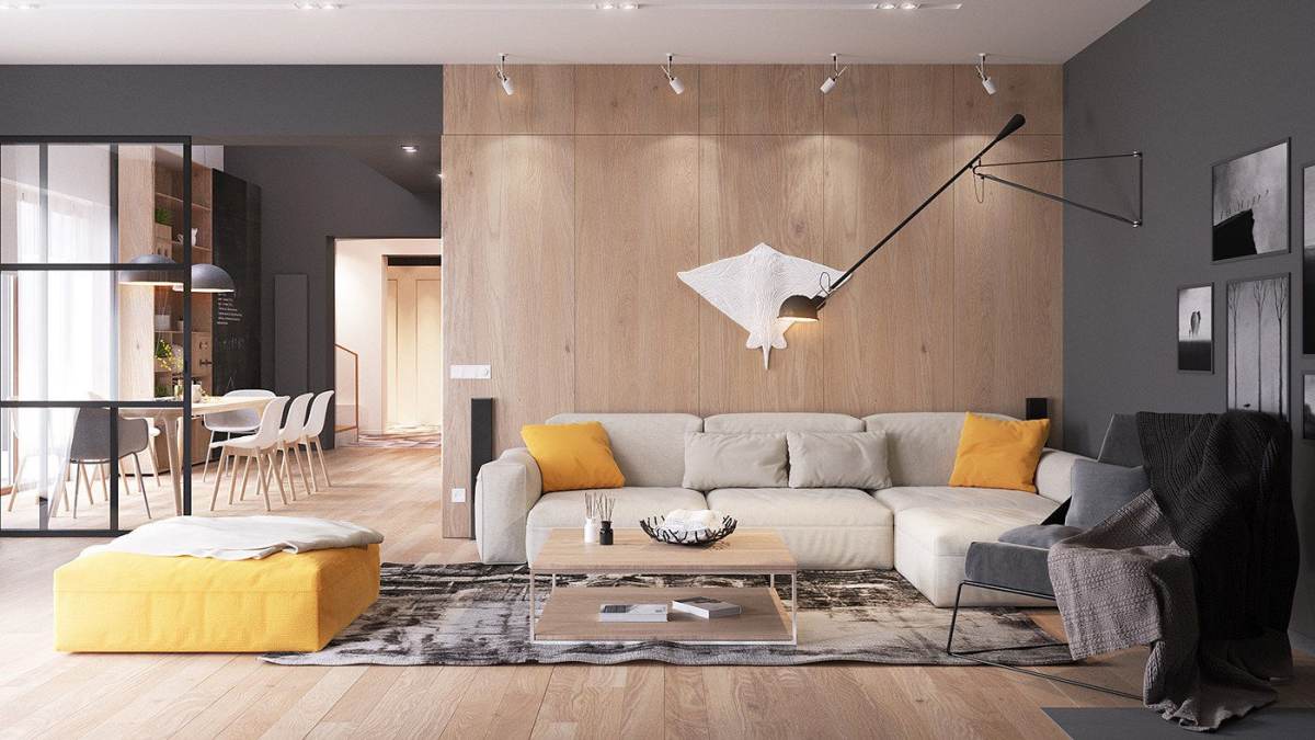 Phòng khách hiện đại với sofa xám và đèn trang trí, độ phân giải 1080x1920, chất lượng HD, thiết kế nội thất tinh tế.